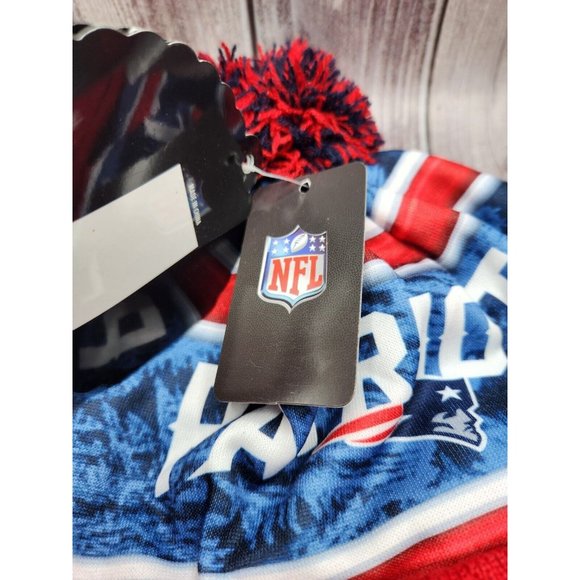New England Patriots LED Light Up Knit Pom Pom Hat Beanie Cap NFL Official - Picture 7 of 9